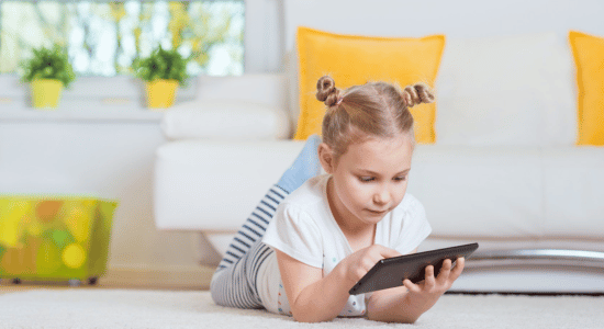 Child using a tablet 